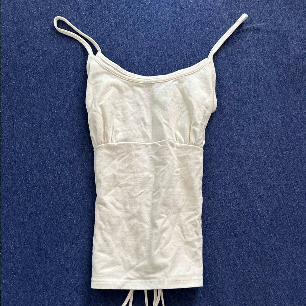 Brandy Melville white tie back top